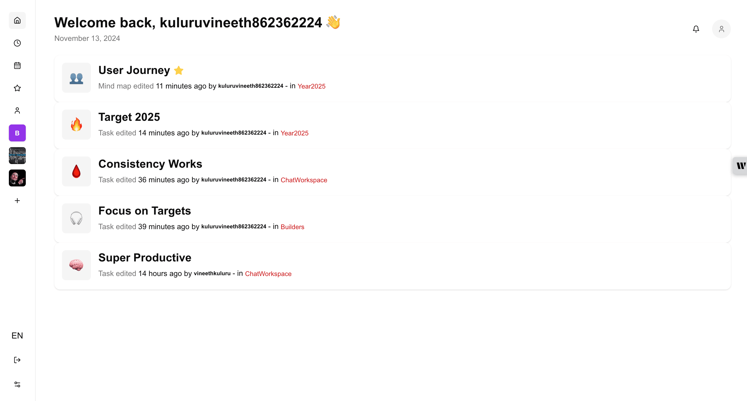 Home page - light theme