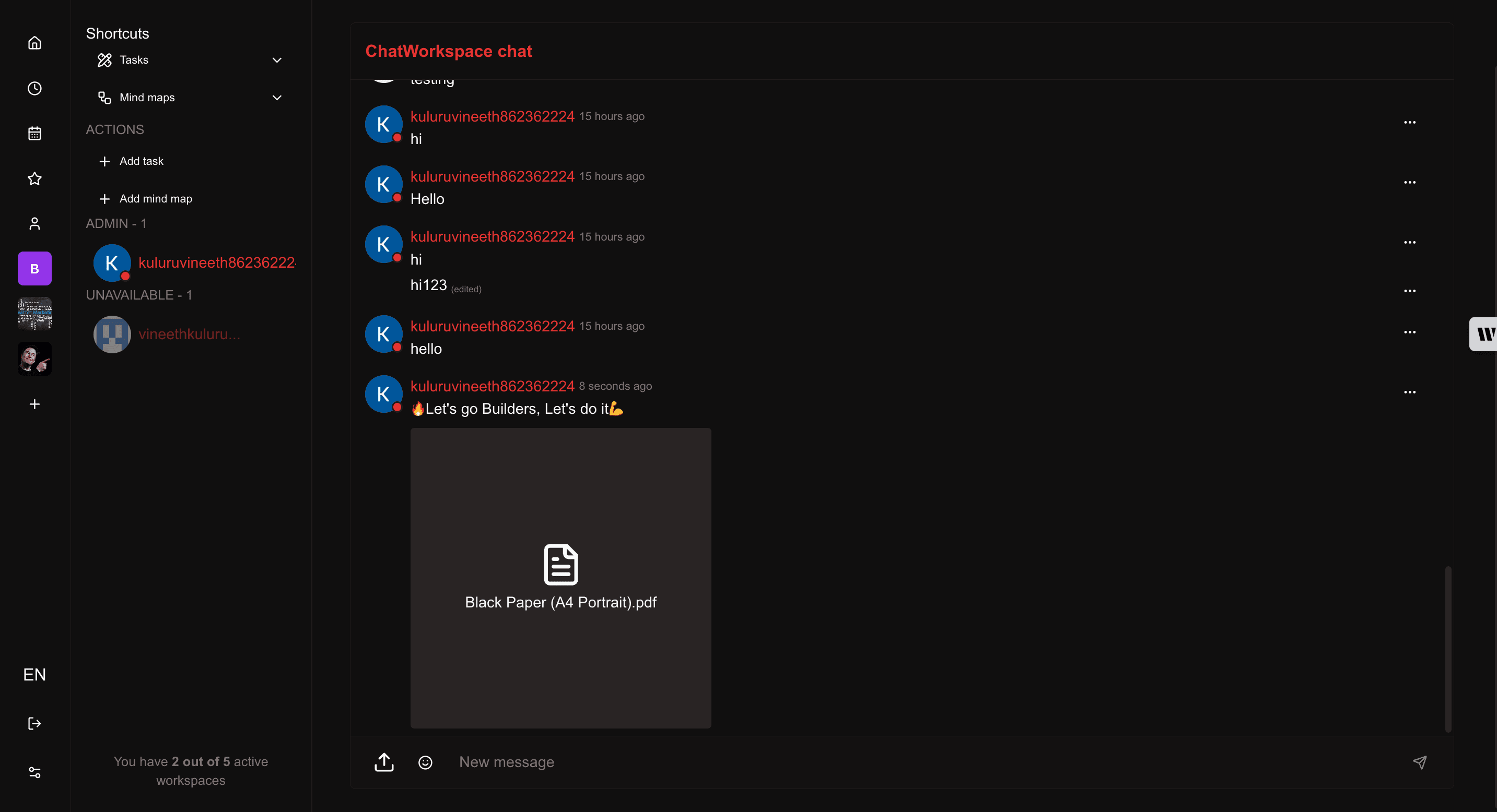 Task Content Add Image from device page - dark theme